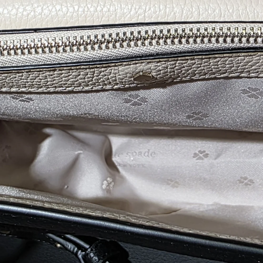 Kate Spade Knott Colorblock Pebbled Medium Leather Saddle Bag--Milk Glass Multi - Picture 9 of 13